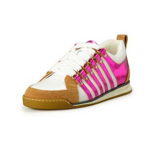 Dsquared2 Women's Fuxia & White Leather & Suede Sneakers Shoes US 10 IT 40